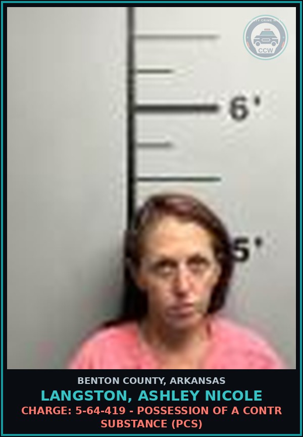Booking mugshot of Langston, Ashley Nicole in Benton County