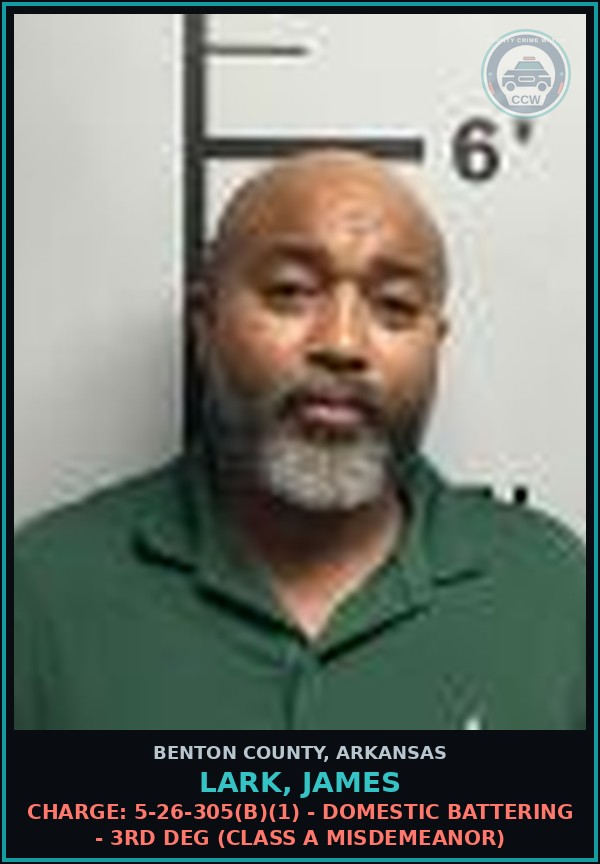 Booking mugshot of Lark, James in Benton County