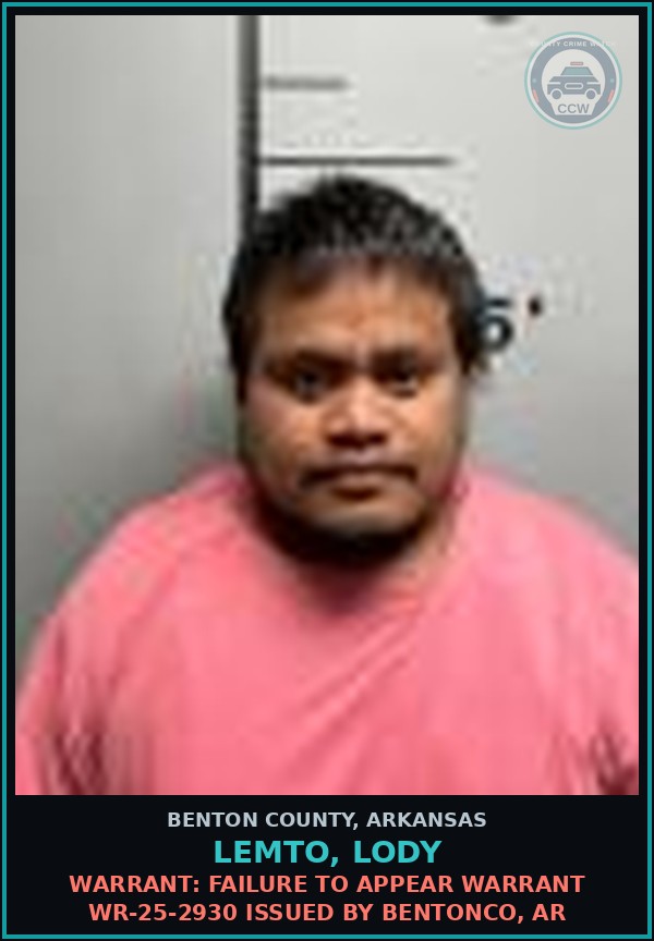 Booking mugshot of Lemto, Lody in Benton County