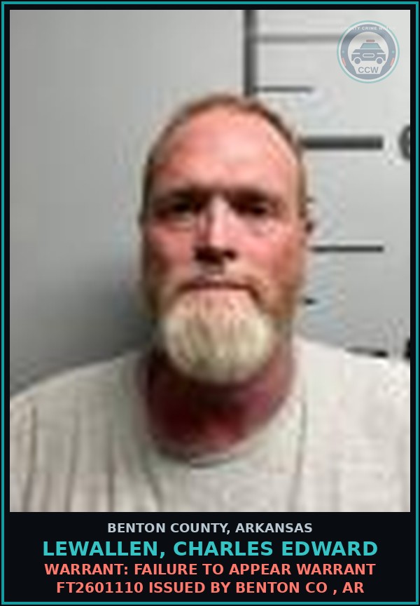 Booking mugshot of Lewallen, Charles Edward in Benton County