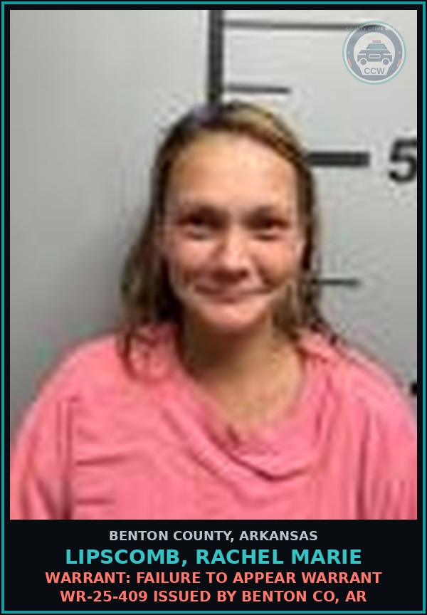 Booking mugshot of Lipscomb, Rachel Marie in Benton County