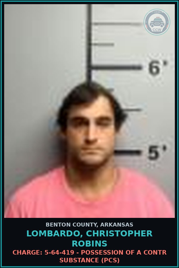 Booking mugshot of Lombardo, Christopher Robins in Benton County