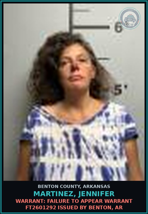 Booking mugshot of Martinez, Jennifer in Benton County