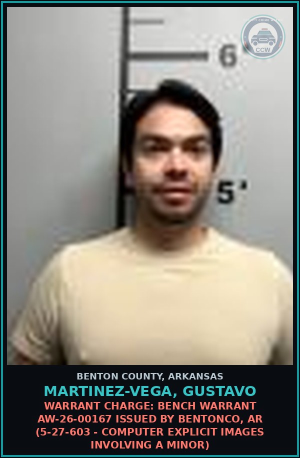 Booking mugshot of Martinez-Vega, Gustavo in Benton County