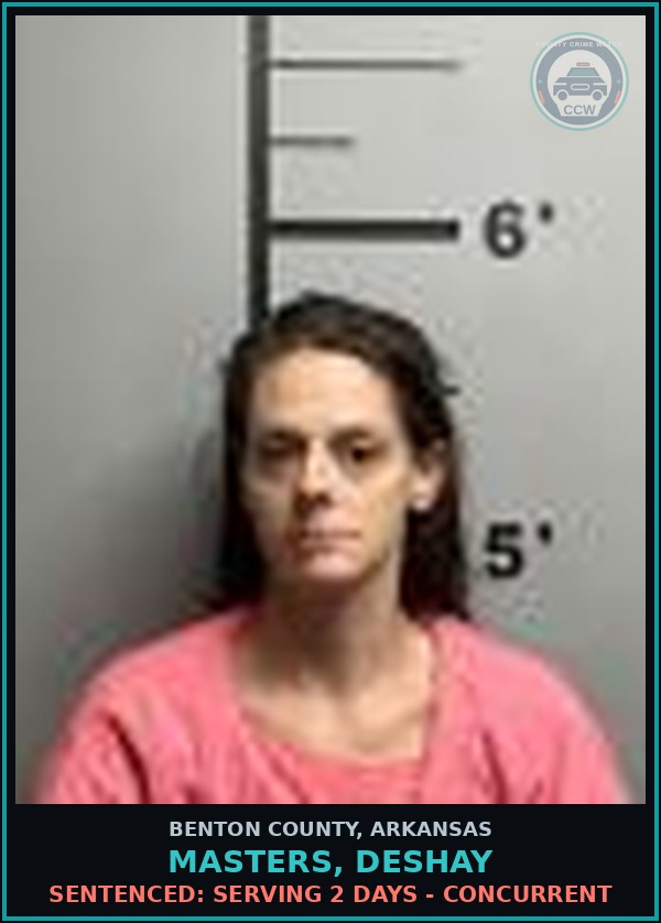 Booking mugshot of Masters, Deshay in Benton County