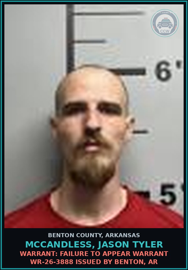Booking mugshot of Mccandless, Jason Tyler in Benton County