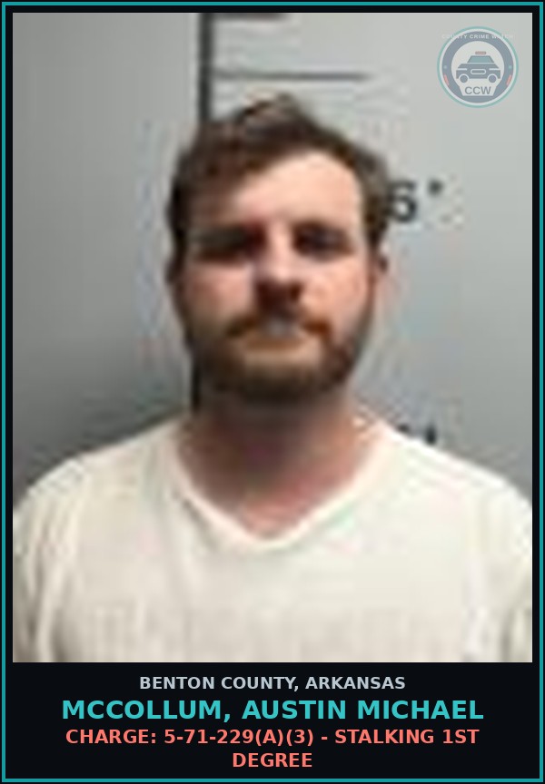 Booking mugshot of Mccollum, Austin Michael in Benton County