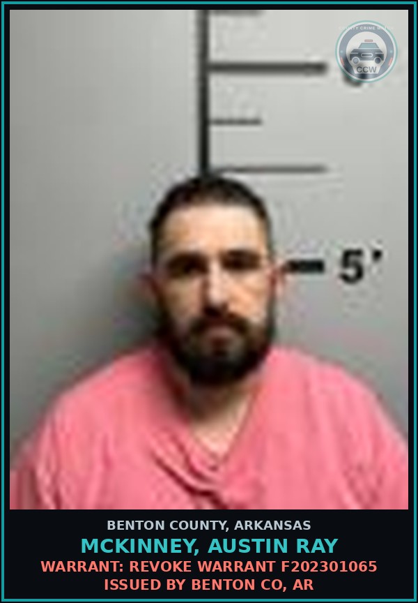 Booking mugshot of Mckinney, Austin Ray in Benton County
