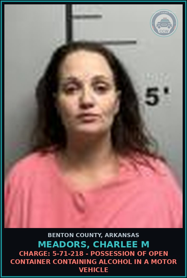 Booking mugshot of Meadors, Charlee M in Benton County