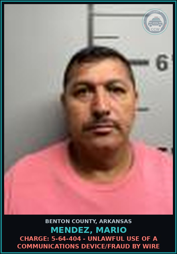 Booking mugshot of Mendez, Mario in Benton County