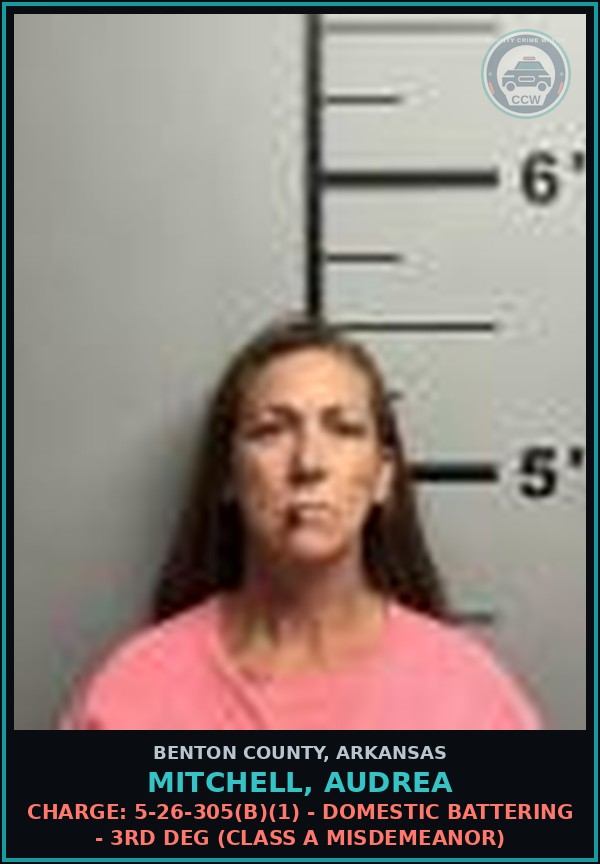 Booking mugshot of Mitchell, Audrea in Benton County