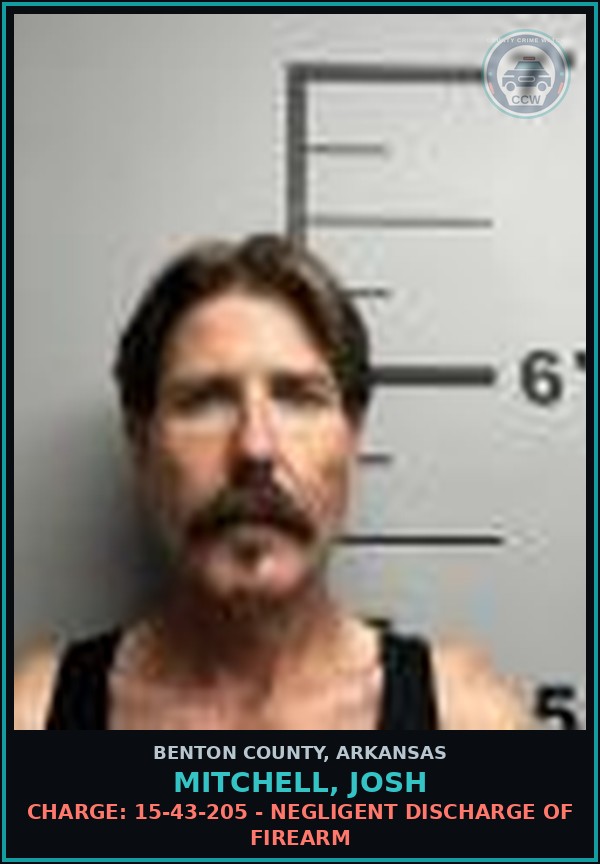 Booking mugshot of Mitchell, Josh in Benton County