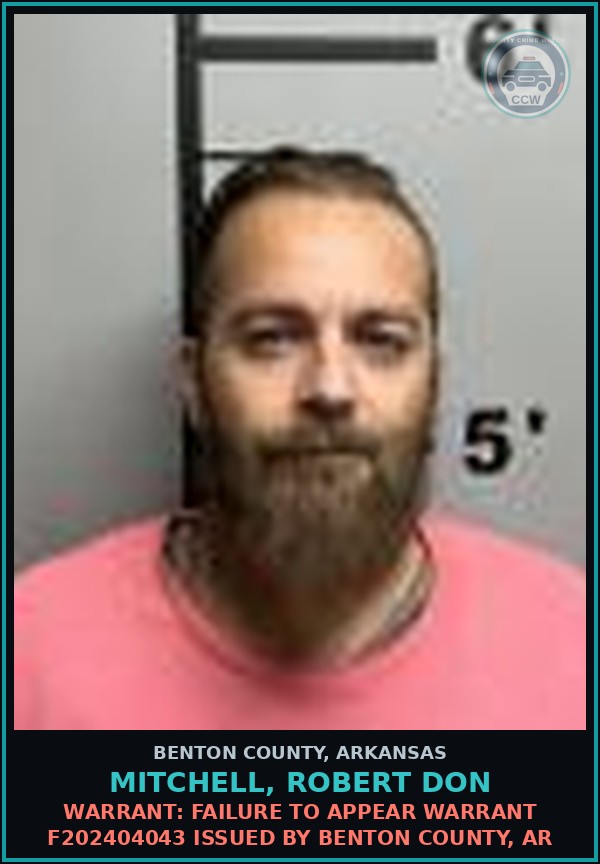 Booking mugshot of Mitchell, Robert Don in Benton County