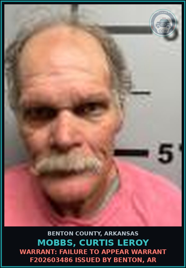 Booking mugshot of Mobbs, Curtis Leroy in Benton County