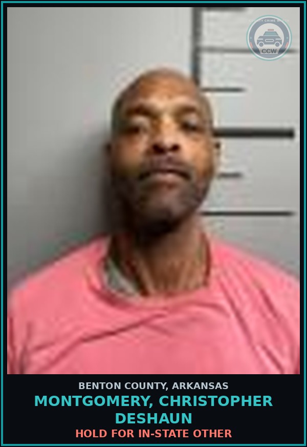 Booking mugshot of Montgomery, Christopher Deshaun in Benton County