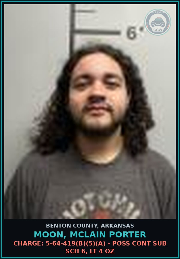 Booking mugshot of Moon, Mclain Porter in Benton County