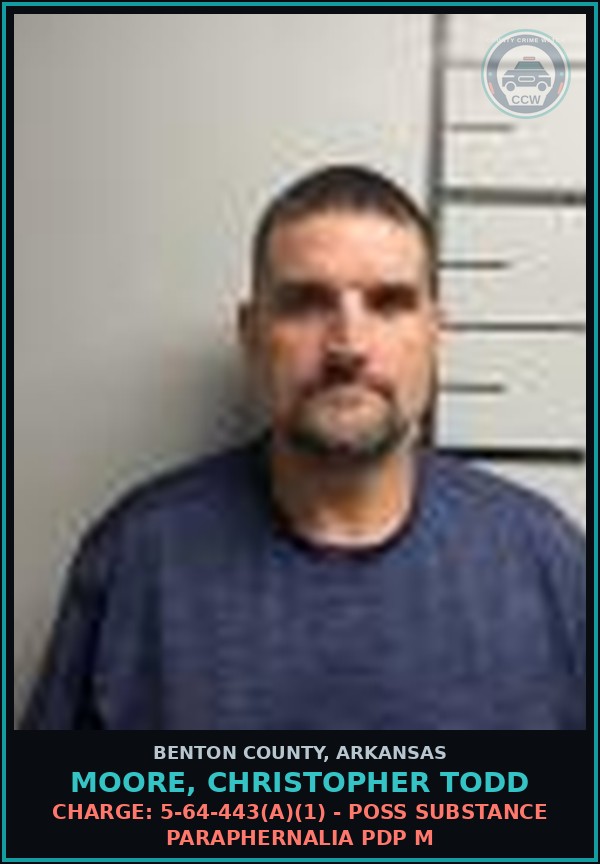 Booking mugshot of Moore, Christopher Todd in Benton County