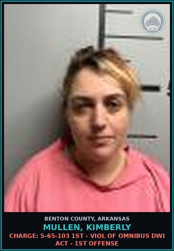 Booking mugshot of Mullen, Kimberly in Benton County
