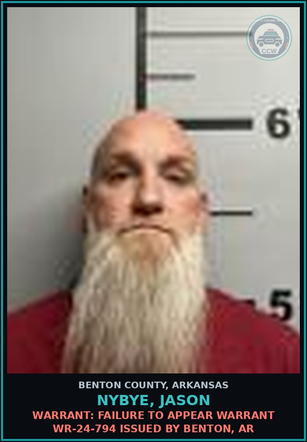 Booking mugshot of Nybye, Jason in Benton County
