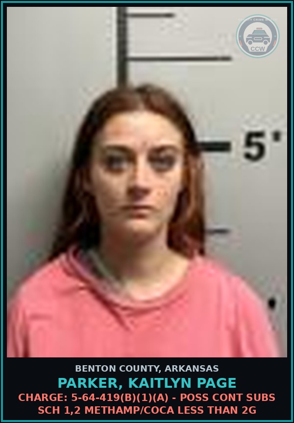 Booking mugshot of Parker, Kaitlyn Page in Benton County