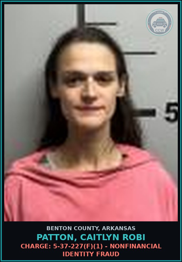 Booking mugshot of Patton, Caitlyn Robi in Benton County