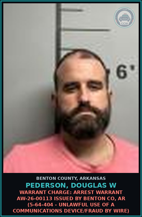 Booking mugshot of Pederson, Douglas W in Benton County