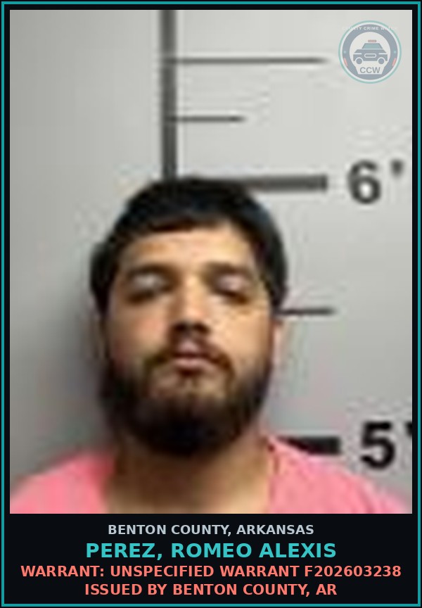 Booking mugshot of Perez, Romeo Alexis in Benton County