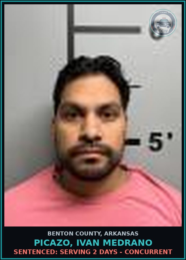 Booking mugshot of Picazo, Ivan Medrano in Benton County