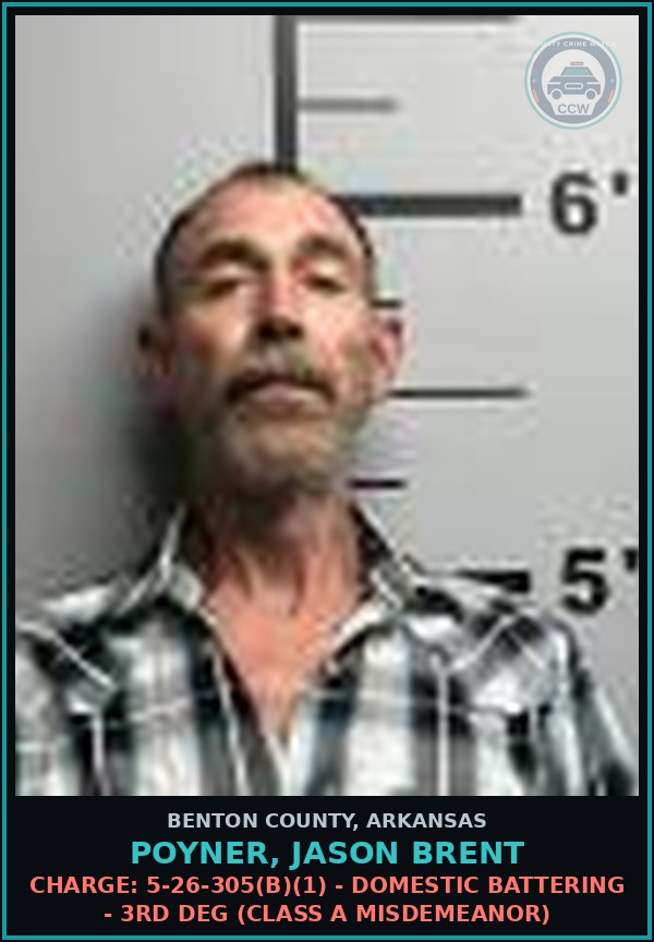Booking mugshot of Poyner, Jason Brent in Benton County