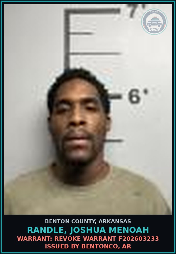 Booking mugshot of Randle, Joshua Menoah in Benton County