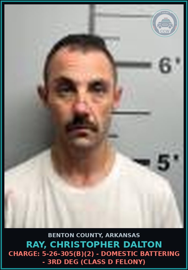 Booking mugshot of Ray, Christopher Dalton in Benton County