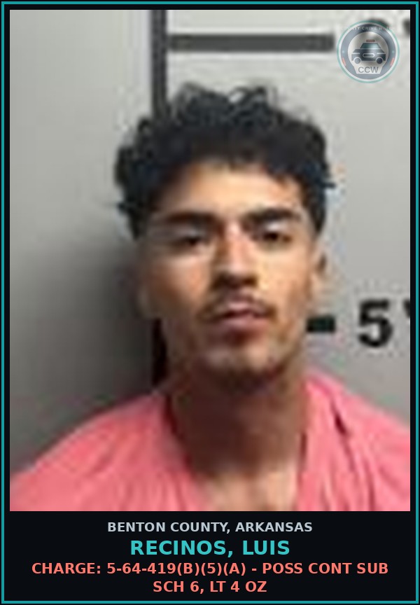 Booking mugshot of Recinos, Luis in Benton County