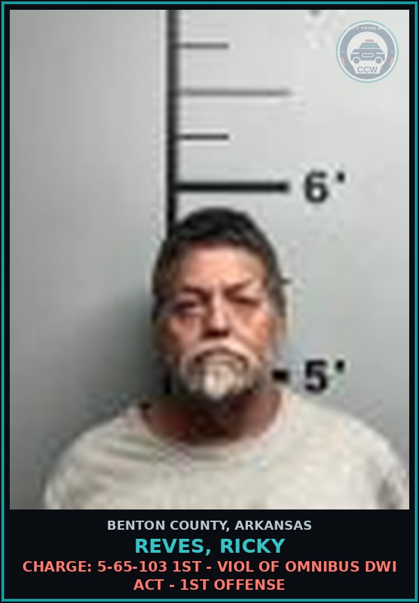 Booking mugshot of Reves, Ricky in Benton County