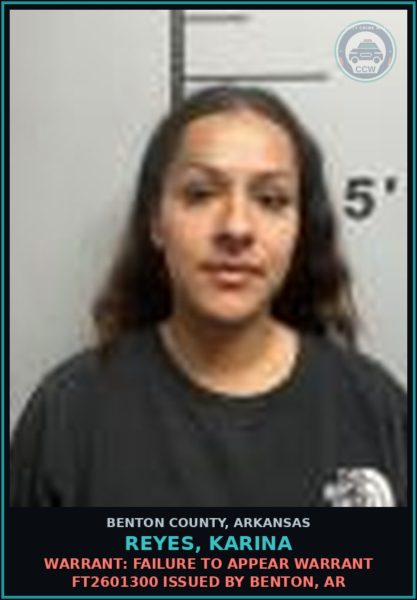 Booking mugshot of Reyes, Karina in Benton County