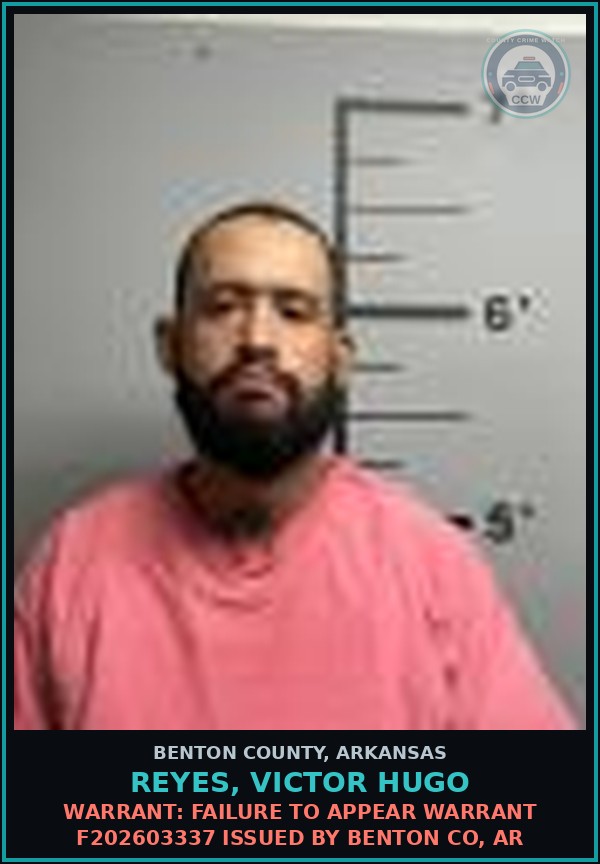 Booking mugshot of Reyes, Victor Hugo in Benton County