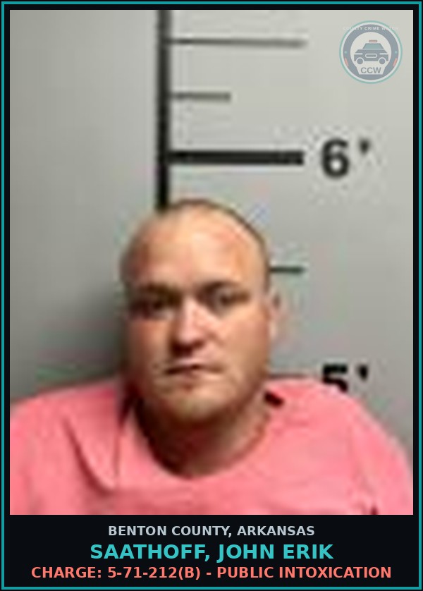 Booking mugshot of Saathoff, John Erik in Benton County