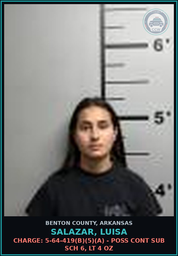 Booking mugshot of Salazar, Luisa in Benton County