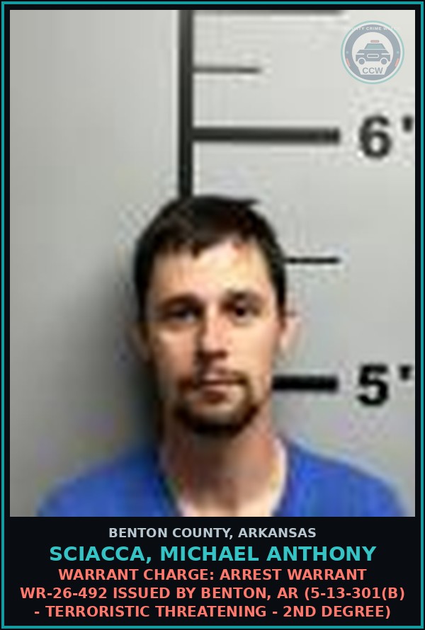 Booking mugshot of Sciacca, Michael Anthony in Benton County