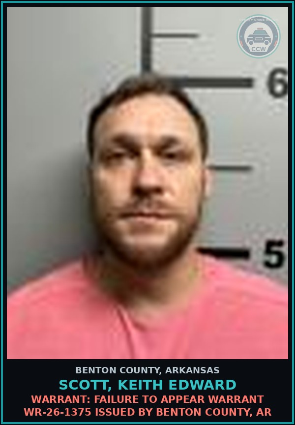 Booking mugshot of Scott, Keith Edward in Benton County
