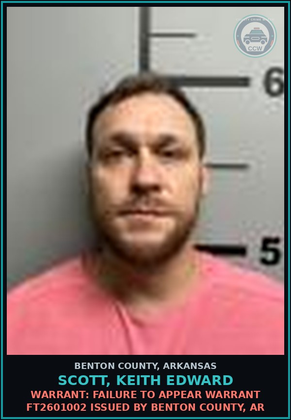 Booking mugshot of Scott, Keith Edward in Benton County