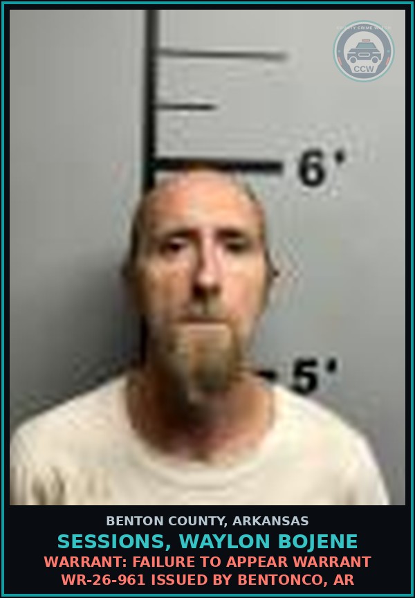 Booking mugshot of Sessions, Waylon Bojene in Benton County