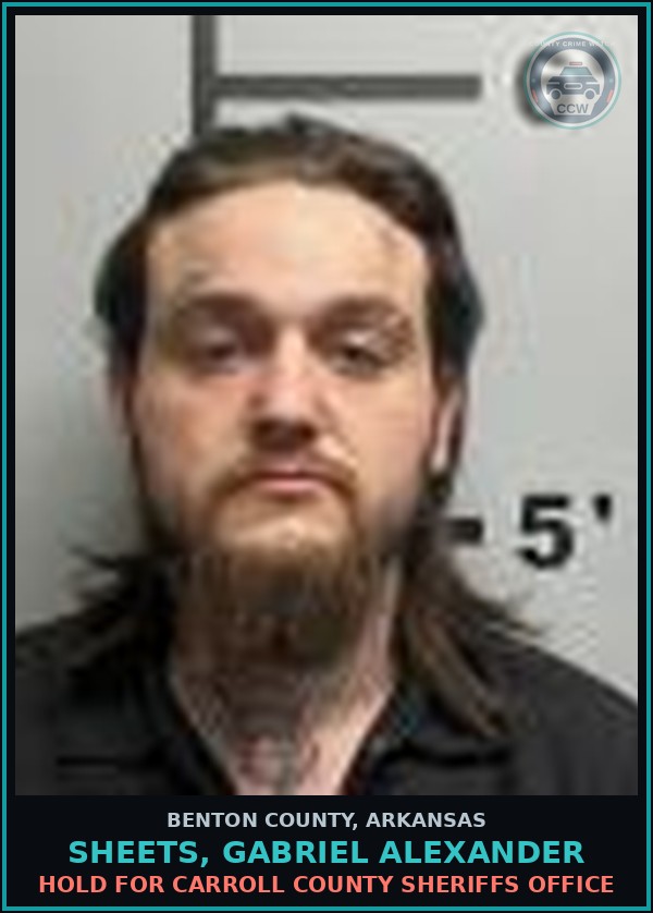 Booking mugshot of Sheets, Gabriel Alexander in Benton County