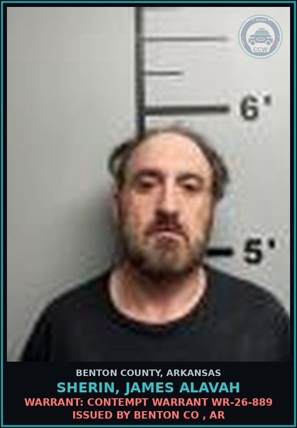 Booking mugshot of Sherin, James Alavah in Benton County