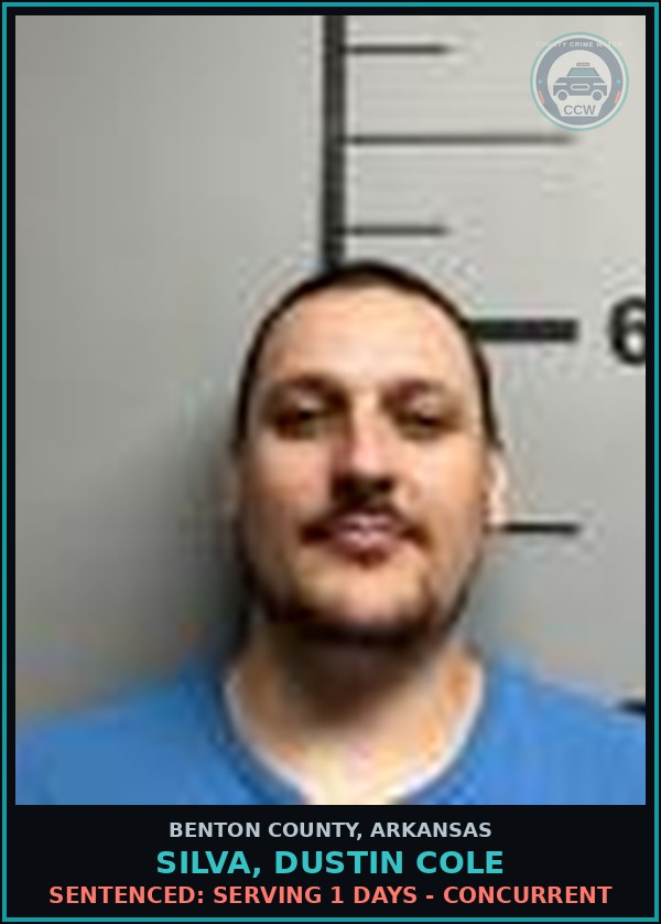 Booking mugshot of Silva, Dustin Cole in Benton County