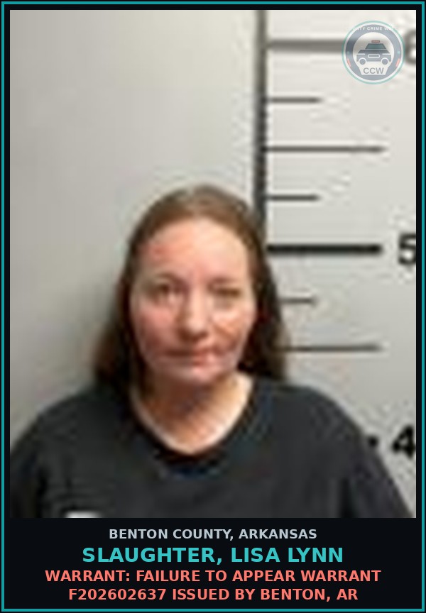Booking mugshot of Slaughter, Lisa Lynn in Benton County