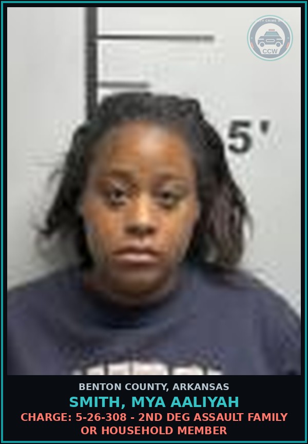Booking mugshot of Smith, Mya Aaliyah in Benton County