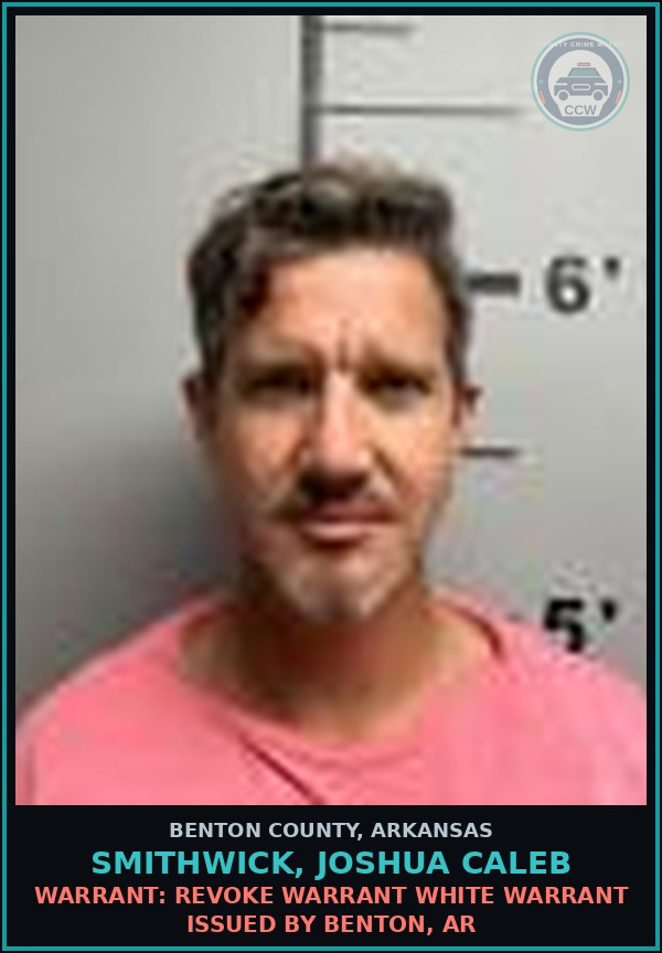 Booking mugshot of Smithwick, Joshua Caleb in Benton County