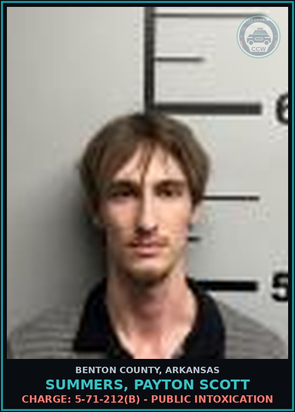 Booking mugshot of Summers, Payton Scott in Benton County