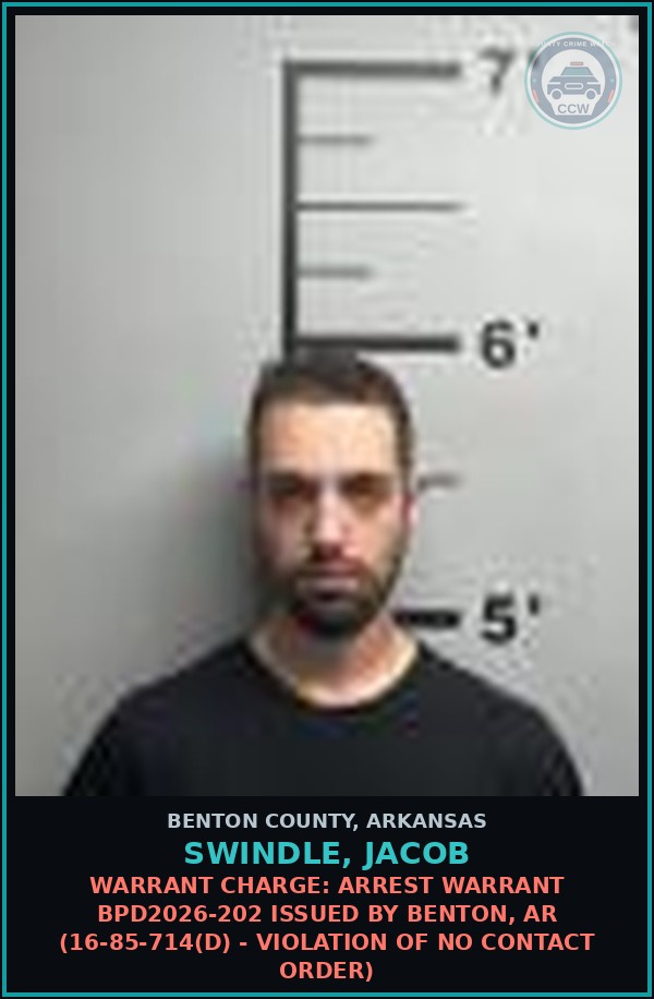 Booking mugshot of Swindle, Jacob in Benton County