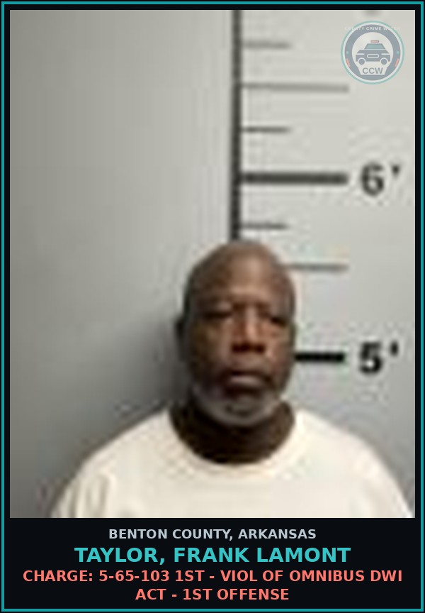 Booking mugshot of Taylor, Frank Lamont in Benton County